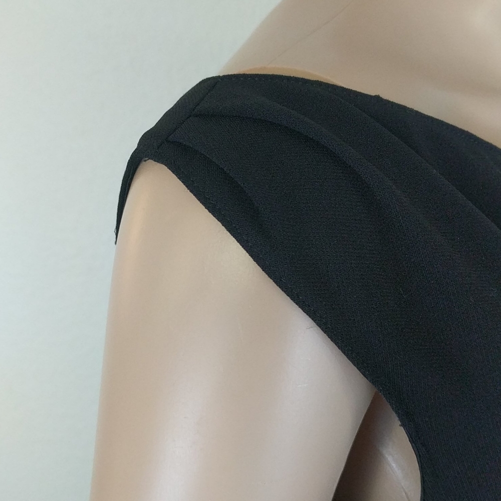 [Tahari] Black Midi Dress Circle Skater Flare - Picture 4 of 8